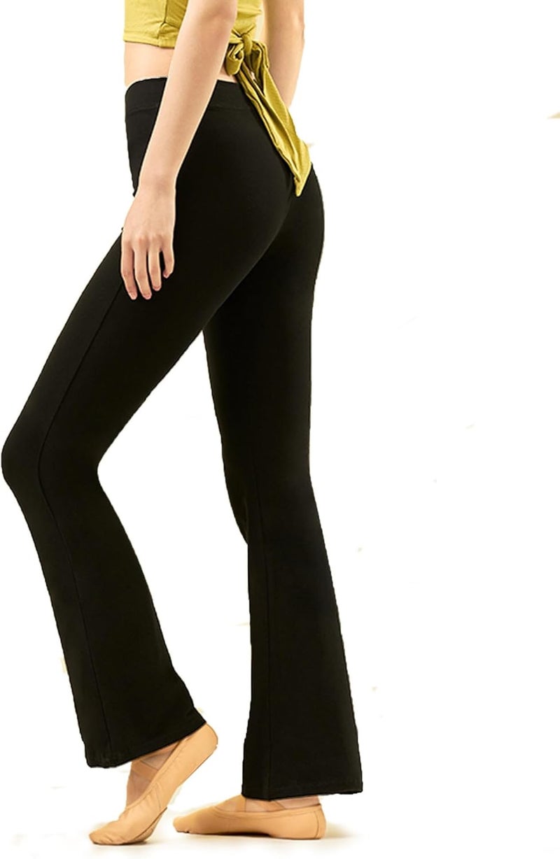 Daydance Black Bootcut Jazz Dance Pants for Women, Comfy Sweatpants for Workout, Exercise, Yoga - Image 1